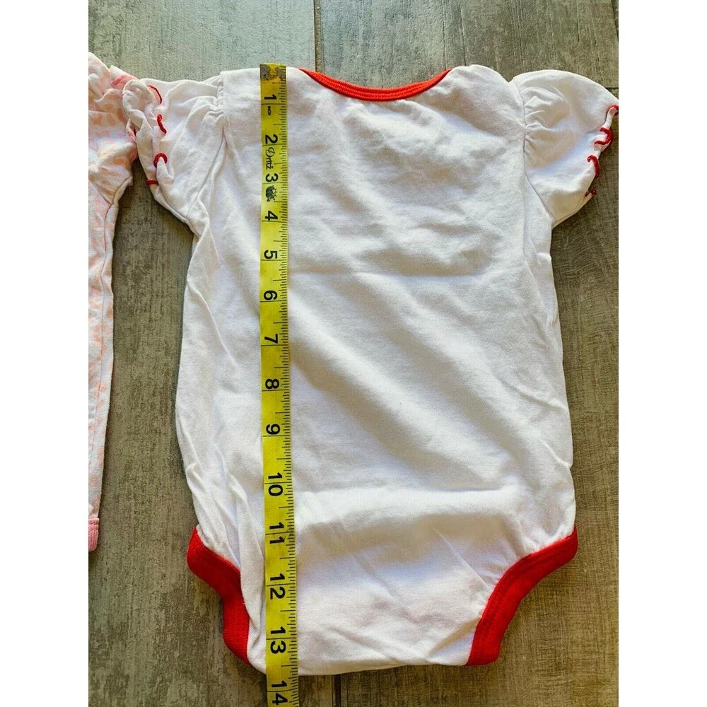 Set of 2 Baby Girl Anaheim Angles Baseball One-Piece Bodysuit Romper 3-6M